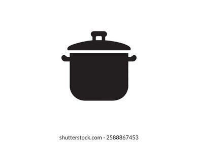cocking pot icon vector silhouette isolated in white background