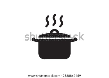 cocking pot icon vector silhouette isolated in white background