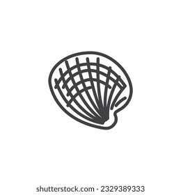 Cockles shell line icon. linear style sign for mobile concept and web design. Cockles mollusk outline vector icon. Symbol, logo illustration. Vector graphics