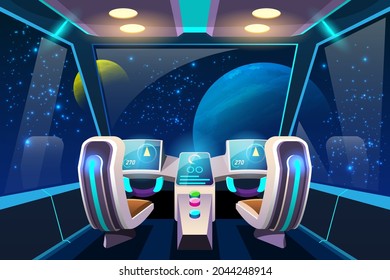 Cockpit for controlling the internal systems of the spacecraft and its propulsion systems. Space travel and spacewalking will be commonplace in Earth's future. 