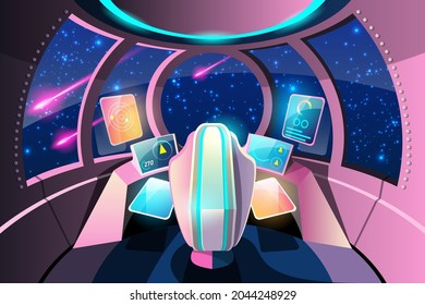 Cockpit for controlling the internal systems of the spacecraft and its propulsion systems. Space travel and spacewalking will be commonplace in Earth's future. 