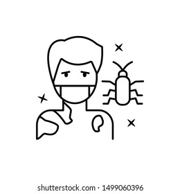 Cockroach, allergy, hives icon. Element of allergy icon