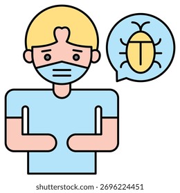 Kakerlaken-Allergie-Symbol einzeln auf Weiß