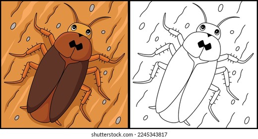 Ilustración de la página de Coloración de Animales de Cucaracha