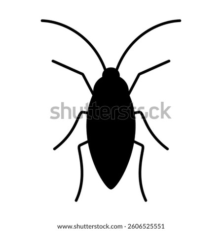 Cockroach animal silhouette. Vector image