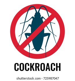 Cockroach anti bug emblem in circle vector illustration