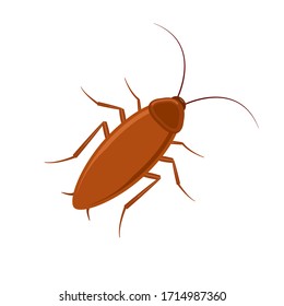 Cockroach bug vector icon. Roach silhouette insect black icon illustration pest