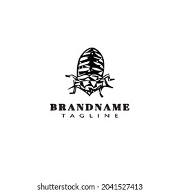 cockroach cartoon logo icon design template black modern vector illustration