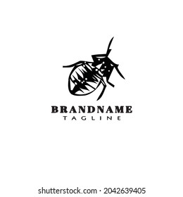 cockroach cartoon logo icon design template black modern isolated vector illustration