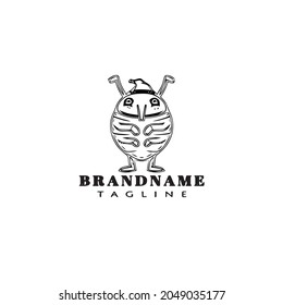 cockroach cartoon logo icon design template black modern isolated cute illustration