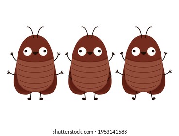 Cockroach cartoon vector. Cockroach character design.