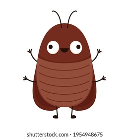 Cockroach cartoon vector. Cockroach character design.