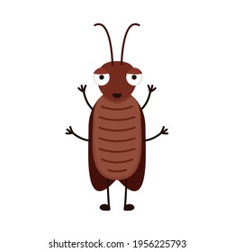 Cockroach cartoon vector. Cockroach character design.