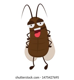 cockroach cartoon vector. cockroach on white background. wallpaper.
