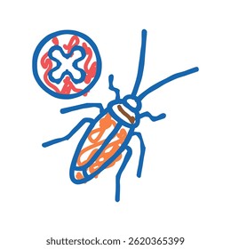 cockroach control doodle icon sketch vector. cockroach control sign. isolated symbol illustration