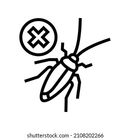 cockroach control line icon vector. cockroach control sign. isolated contour symbol black illustration