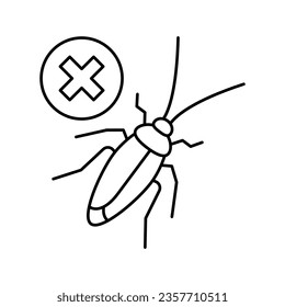 cockroach control line icon vector. cockroach control sign. isolated contour symbol black illustration