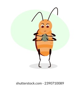 Cockroach. Cute character isolated on white background. Vector illustration. Pest. Insect.