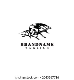 cockroach cute logo icon design template black modern isolated vector illustration