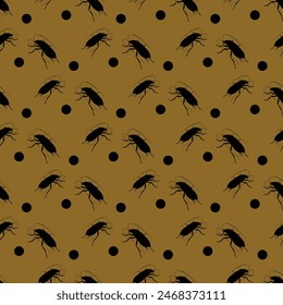 Cockroach Danger Seamless Vector Pattern Design
