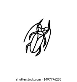 cockroach doodle icon, vector illustration