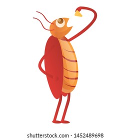 Cockroach eating icon. Cartoon of cockroach eating vector icon for web design isolated on white background