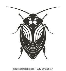 Cockroach with fantasy pattern. Geometric Insect icon. Decorative ornate vector illustration.
