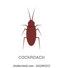 Cockroach flat icon on white transparent background. You can be used cockroach icon for several purposes.