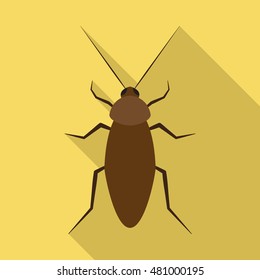 cockroach flat icon. You can be used cockroach icon for several purposes like: websites, UI, UX, print templates, promotional materials, info-graphics, web and mobile phone apps.