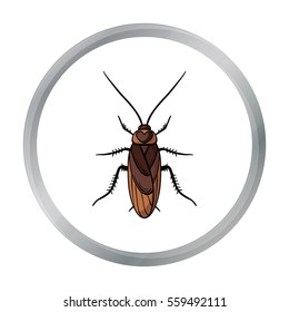 Cockroach icon in cartoon style isolated on white background. Insects symbol stock vector illustration.