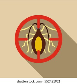 Cockroach icon. Flat illustration of cockroach vector icon for web