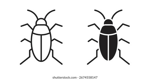 Icono de cucaracha en estilo de moda plano y forro para diseños de ui App