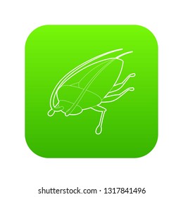 Cockroach icon green vector isolated on white background