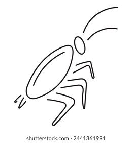 Icono de cucaracha aislado sobre fondo blanco, ilustración vectorial.