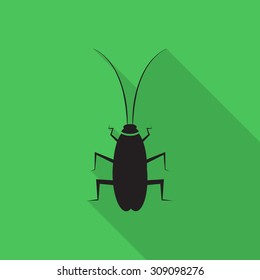 cockroach icon with long shadow.