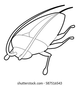 Cockroach icon. Outline illustration of cockroach vector icon for web
