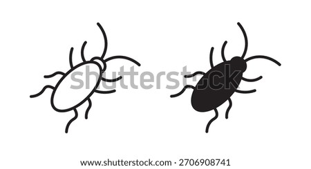 Cockroach icon, outline style icon for web site or mobile app, vector graphics