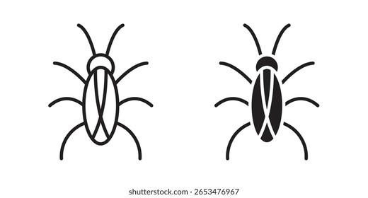 Cockroach icon, outline vector sign, linear and solid style pictogram isolated on white.