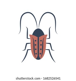 cockroach icon over white background, flat style, vector illustration