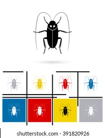 Cockroach icon or cockroach sign. Vector cockroach pictogram or cockroach symbol