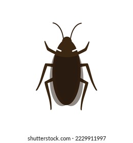 Cockroach icon. silhouette cockroach insect. viral pest. vector illustration