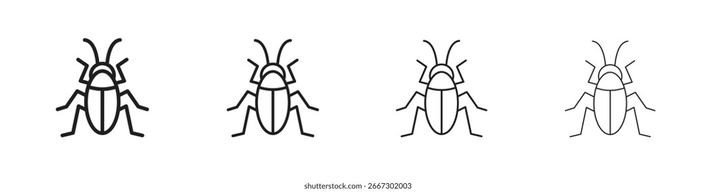 Icono de cucaracha simple paquete de Vectores negros. Elemento de infografía de diseño