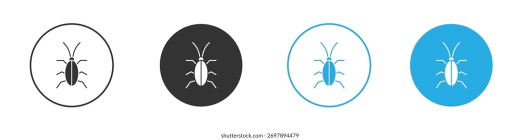Cockroach icon symbol flat style on white background.