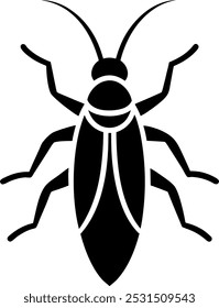 Cockroach icon symbol with a white background