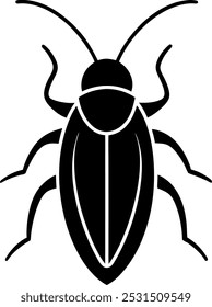 Cockroach icon symbol with a white background