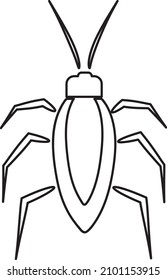 Cockroach icon vector illustration line art on white background..eps