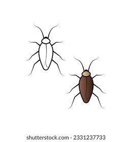 logotipo de ilustración de vector de icono de cucaracha