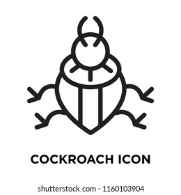 Cockroach icon vector isolated on white background, Cockroach transparent sign , line symbol or linear element design in outline style