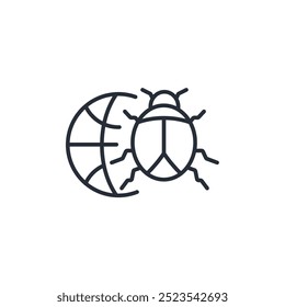 cockroach icon. vector.Editable stroke.linear style sign for use web design,logo.Symbol illustration.