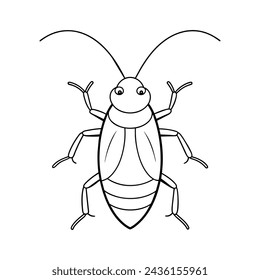 Cockroach illustration coloring page for kids